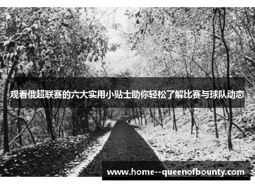 观看俄超联赛的六大实用小贴士助你轻松了解比赛与球队动态